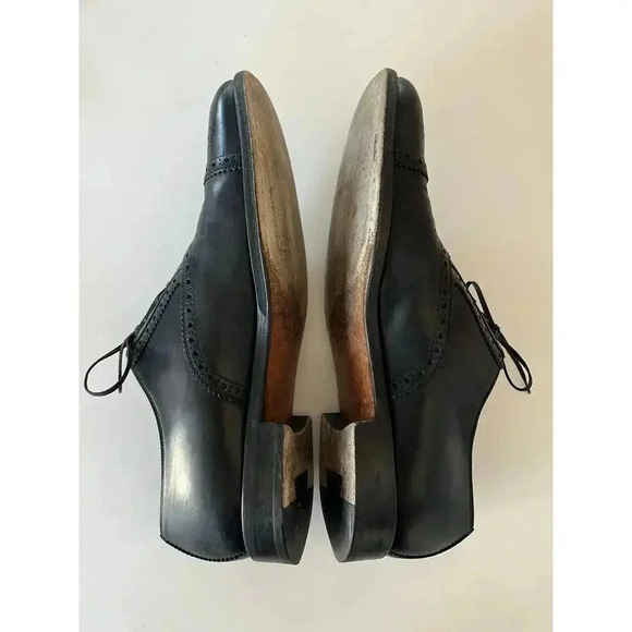 Salvatore Ferragamo TAK Black Leather Cap Toe Brogue Oxford Men\'s Size 11‎ main image 10
